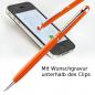 Preview: 10 Touchpen Drehkugelschreiber mit Gravur / aus Edelstahl / Farbe: orange