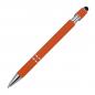 Preview: 10 Touchpen Kugelschreiber aus Metall mit Gravur / mit Muster / Farbe: orange