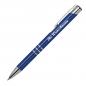 Preview: 100 Kugelschreiber aus Metall mit Namensgravur - lackiert - blau (matt)