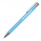 Preview: 100 Kugelschreiber aus Metall mit Namensgravur - lackiert - hellblau (matt)
