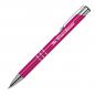 Preview: 100 Kugelschreiber aus Metall mit Namensgravur - lackiert - pink (matt)