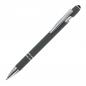 Preview: 10x Touchpen Kugelschreiber mit Gravur / aus Metall / Soft-Touch / Farbe: grau