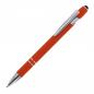 Preview: 10x Touchpen Kugelschreiber mit Namensgravur - aus Metall - Soft-Touch - orange