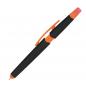 Preview: 5 Touchpen Kugelschreiber mit Gravur / mit Textmarker / Farbe: orange