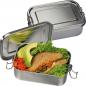 Preview: Brotdose mit Namensgravur - Lunchbox - aus Edelstahl - Farbe: silber