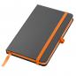 Preview: Notizbuch mit Namensgravur - A6 - 160 S. liniert - PU Hardcover - Farbe: orange