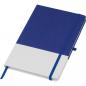 Preview: Notizbuch mit Namensgravur - mit PU-Cover - A5 - 160 Seiten - Farbe: weiß-blau