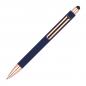 Preview: Touchpen-Kugelschreiber aus Metall / gummiert / Farbe: roségold-dunkelblau