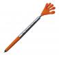 Preview: Touchpen Kugelschreiber mit Gravur / "Smile Hand" / Farbe: silber-orange