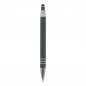 Preview: Touchpen Kugelschreiber mit Gravur / aus Metall / mit Soft-Touch / Farbe: grau