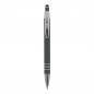 Preview: Touchpen Kugelschreiber mit Gravur / aus Metall / mit Soft-Touch / Farbe: grau