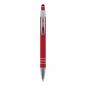 Preview: Touchpen Kugelschreiber mit Gravur / aus Metall / mit Soft-Touch / Farbe: rot