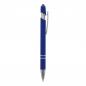 Preview: Touchpen Kugelschreiber mit Gravur / aus Metall / Soft-Touch / Farbe: blau