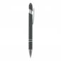 Preview: Touchpen Kugelschreiber mit Namensgravur - aus Metall - Soft-Touch - Farbe: grau