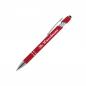 Preview: Touchpen Kugelschreiber mit Namensgravur - aus Metall - Soft-Touch - Farbe: rot