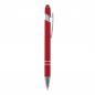 Preview: Touchpen Kugelschreiber mit Namensgravur - aus Metall - Soft-Touch - Farbe: rot