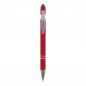 Preview: Touchpen Kugelschreiber mit Namensgravur - aus Metall - Soft-Touch - Farbe: rot