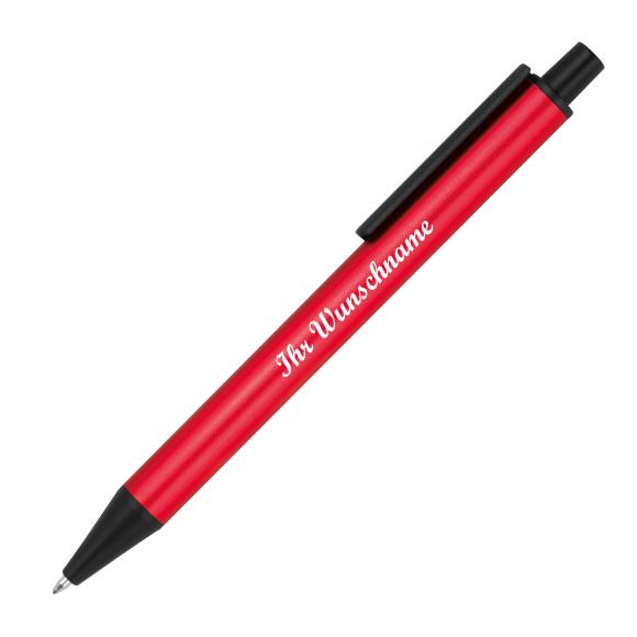 10 Kugelschreiber aus Metall mit Namensgravur - Farbe: metallic rot