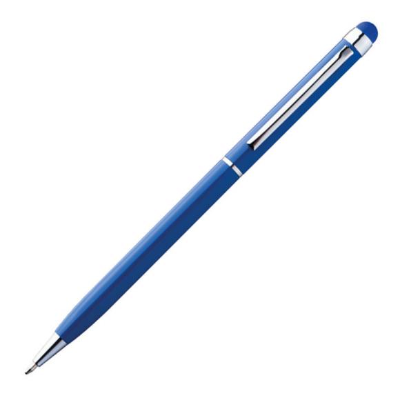 10 Touchpen Drehkugelschreiber mit Gravur / aus Edelstahl / Farbe: blau