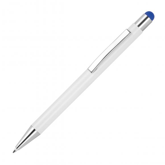 10 Touchpen Kugelschreiber mit Gravur / aus Metall / Stylusfarbe: blau