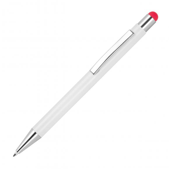 10 Touchpen Kugelschreiber mit Gravur / aus Metall / Stylusfarbe: rot