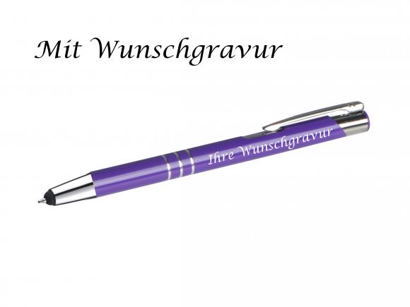 15 Touchpen Kugelschreiber aus Metall mit Gravur  / 15 verschiedene Farben