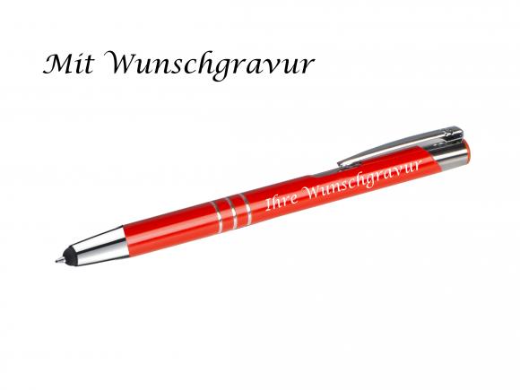 15 Touchpen Kugelschreiber aus Metall mit Gravur  / 15 verschiedene Farben