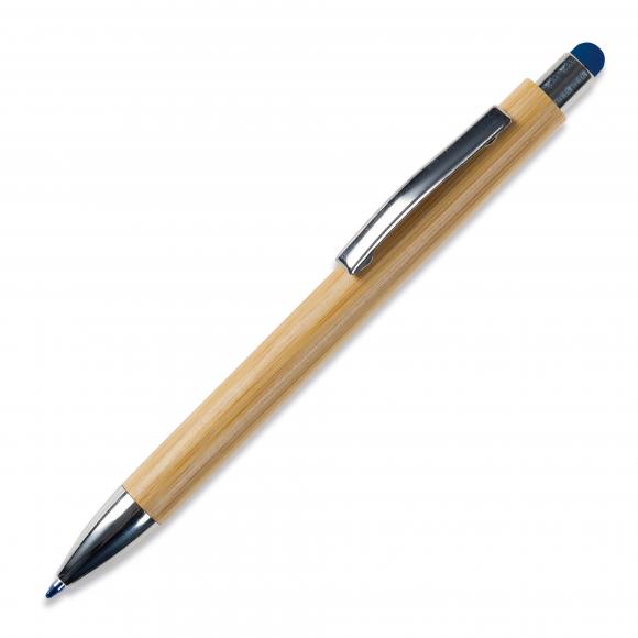 5x Touchpen Holz-Kugelschreiber mit Namensgravur - Stylusfarbe: blau