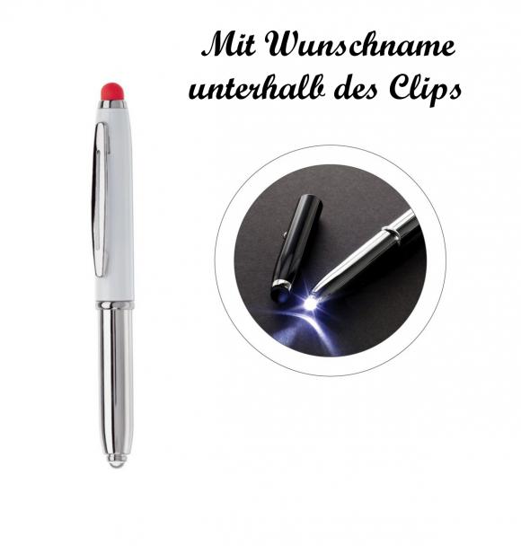 7x LED Touchpen Kugelschreiber mit Namensgravur - 7 verschiedene Stylusfarben