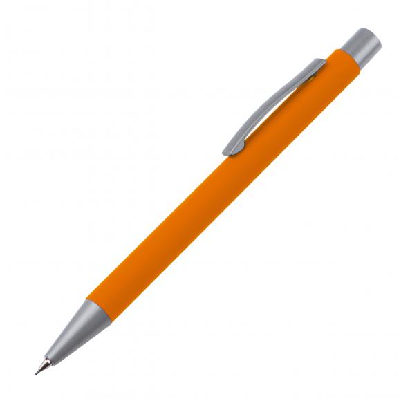 Druckbleistift mit Namensgravur - aus Metall - Farbe: orange