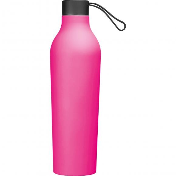 Gummierte Trinkflasche mit Gravur / 750ml / Farbe: pink