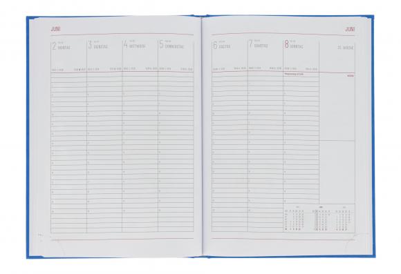 Herlitz Buchkalender 2025 "Sidney" mit Gravur / Wochenkalender / Farbe: blau