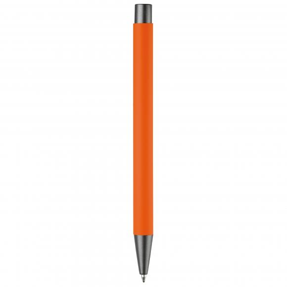 Kugelschreiber mit Namensgravur - aus Metall - mit Soft-Touch - Farbe: orange