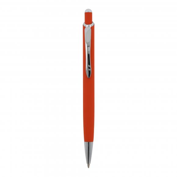 Kugelschreiber mit Namensgravur - aus Metall - mit Soft Touch - Farbe: orange