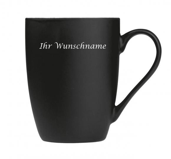 Porzellantasse mit Gravur / Kaffeetasse / 300 ml / Farbe: schwarz