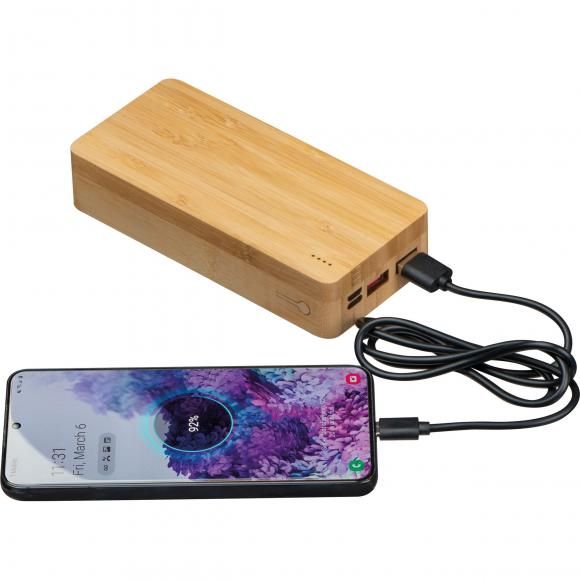 Powerbank mit Gravur / aus Bambus / 20.000 mAh