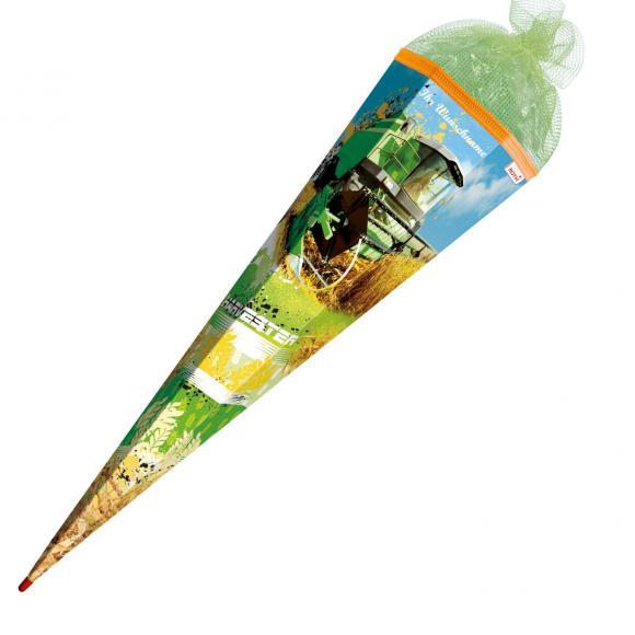 Schultüte mit Namensgravur - Zuckertüte - 85cm / eckig - "Mähdrescher"