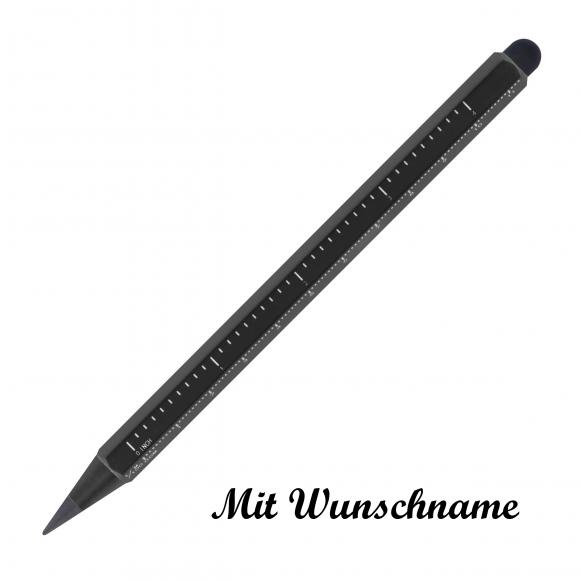 Tintenloser Touchpen Lineal Kugelschreiber mit Namensgravur - Farbe: schwarz