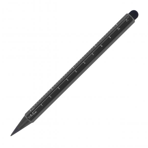 Tintenloser Touchpen Lineal Kugelschreiber mit Namensgravur - Farbe: schwarz