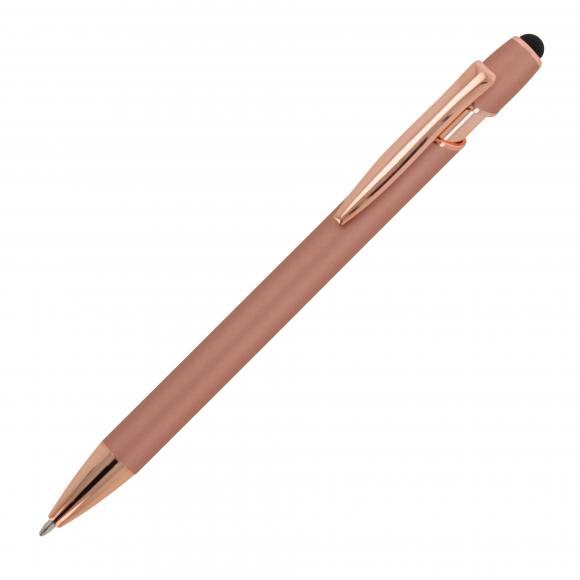 Touchpen Kugelschreiber "Roségold" mit Gravur / aus Metall / Farbe: roségold