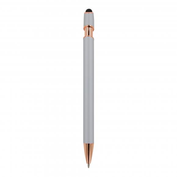 Touchpen Kugelschreiber "Roségold" mit Gravur / aus Metall / Farbe: silber