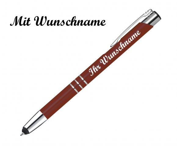 Touchpen Kugelschreiber aus Metall / Farbe: bordeaux