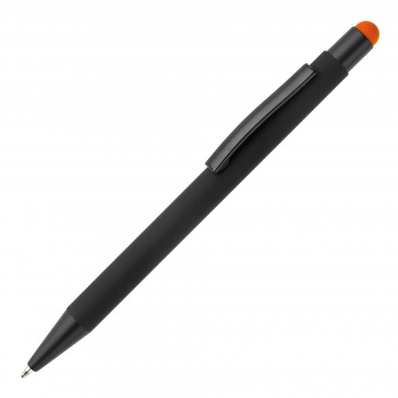 Touchpen Kugelschreiber mit Gravur / aus Metall / Stylusfarbe: orange