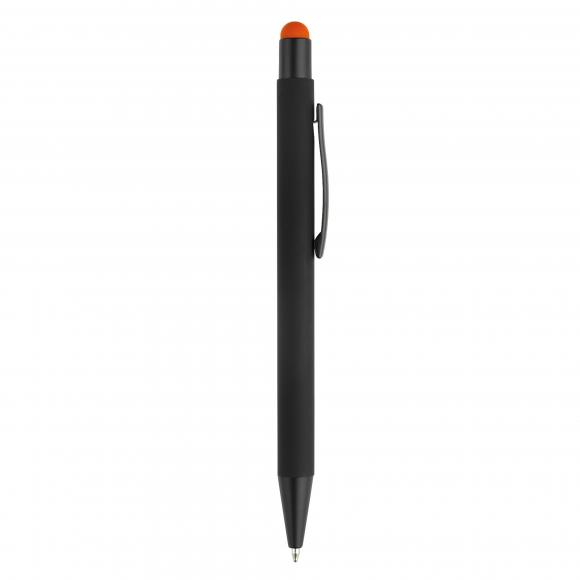 Touchpen Kugelschreiber mit Gravur / aus Metall / Stylusfarbe: orange