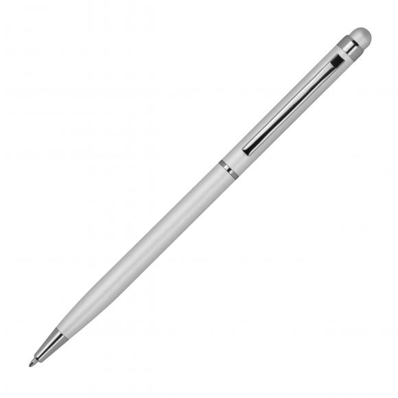 Touchpen Kugelschreiber mit Namensgravur - schlankes design - Farbe: silber