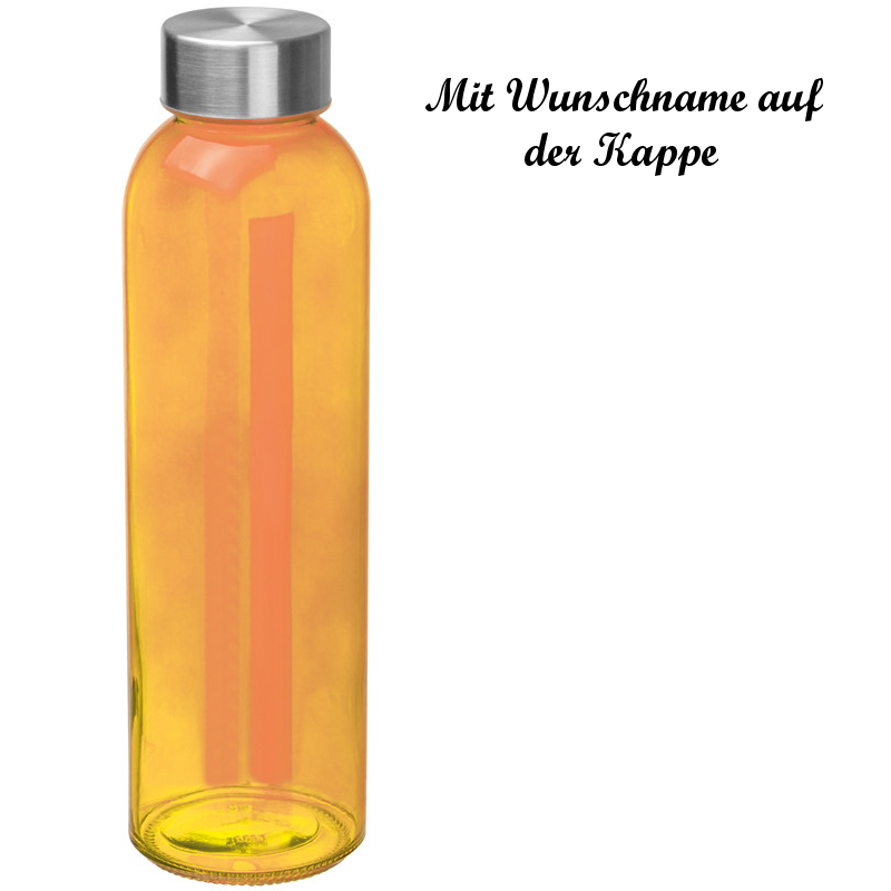 Trinkflasche mit Namensgravur aus Glas Füllmenge