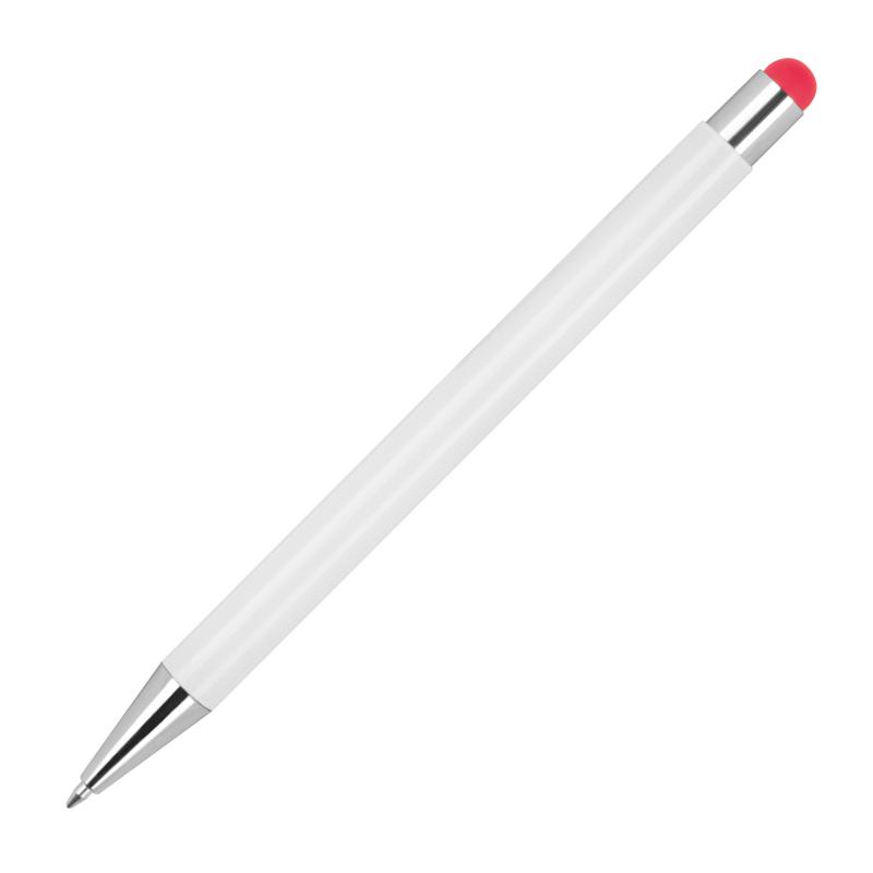 10 Touchpen Kugelschreiber mit Gravur / aus Metall / Stylusfarbe: rot