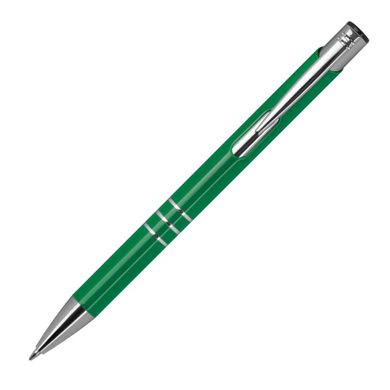 100 Kugelschreiber aus Metall mit Namensgravur - lackiert - grün (matt)