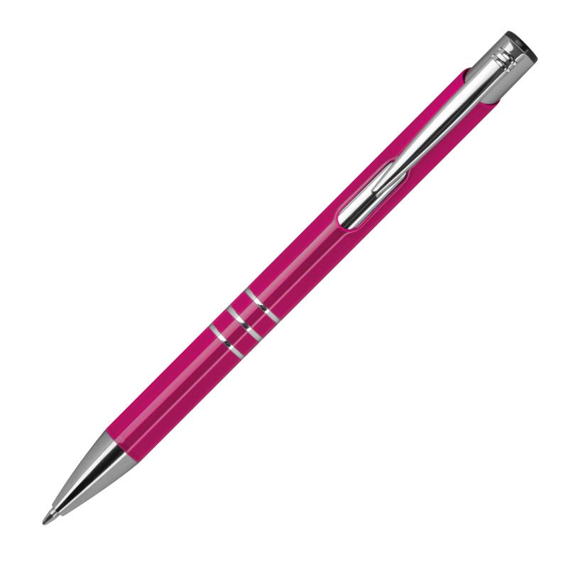 100 Kugelschreiber aus Metall mit Namensgravur - lackiert - pink (matt)