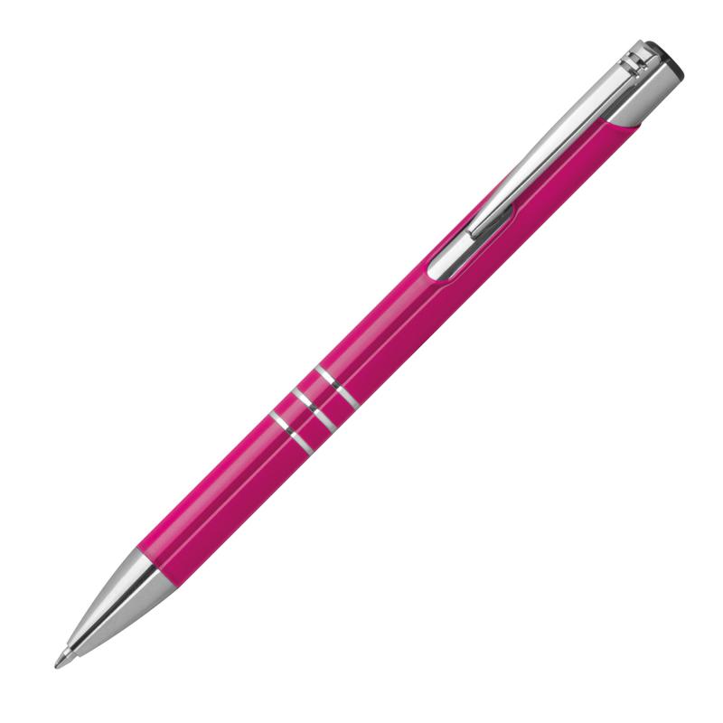 100 Kugelschreiber aus Metall mit Namensgravur - lackiert - pink (matt)
